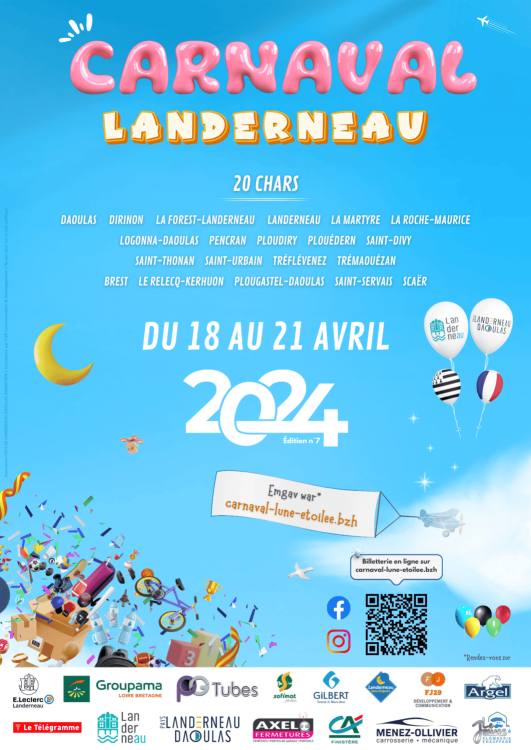Affiche Carnaval de Landerneau - La lune étoilée 2024