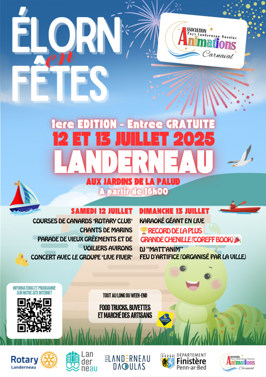 Affiche Elorn en fêtes 12 et 13 juillet 2025 à Landerneau